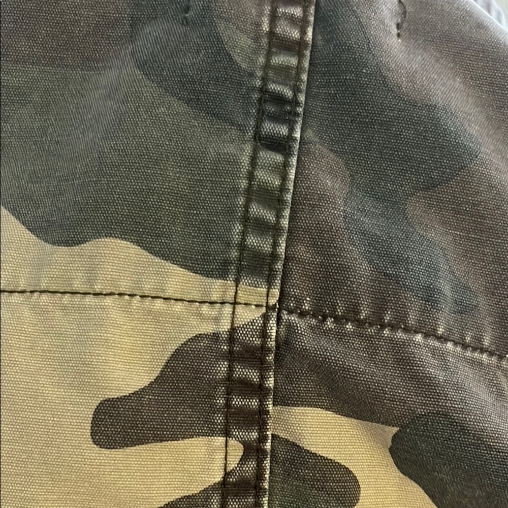 Frame Denim Utility Jacket Green and Tan Military-Inspired - Picture 15 of 15